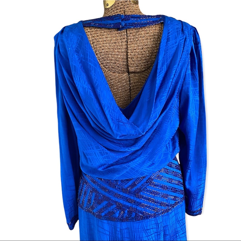 Vintage Beaded Silk D’ore Cocktail Dress, Women's 14 - Picture 10 of 16
